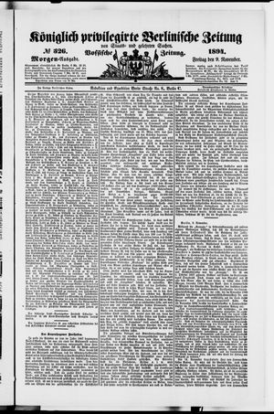Königlich privilegirte Berlinische Zeitung von Staats- und gelehrten Sachen vom 09.11.1894