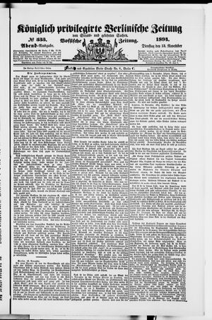 Königlich privilegirte Berlinische Zeitung von Staats- und gelehrten Sachen vom 13.11.1894