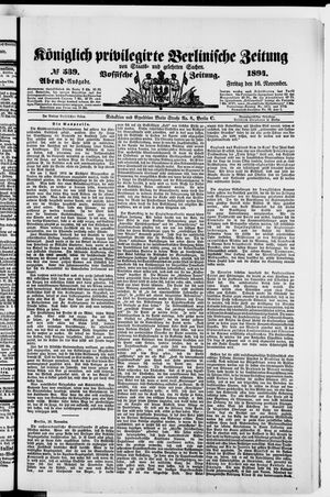 Königlich privilegirte Berlinische Zeitung von Staats- und gelehrten Sachen vom 16.11.1894