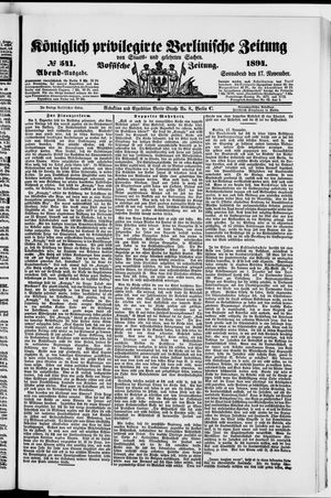 Königlich privilegirte Berlinische Zeitung von Staats- und gelehrten Sachen vom 17.11.1894