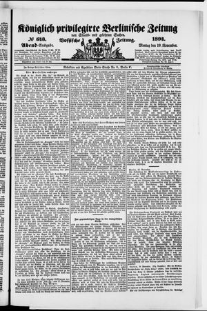 Königlich privilegirte Berlinische Zeitung von Staats- und gelehrten Sachen vom 19.11.1894