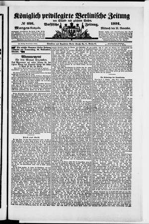 Königlich privilegirte Berlinische Zeitung von Staats- und gelehrten Sachen vom 21.11.1894