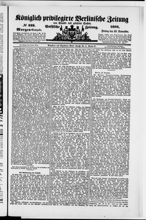 Königlich privilegirte Berlinische Zeitung von Staats- und gelehrten Sachen vom 23.11.1894