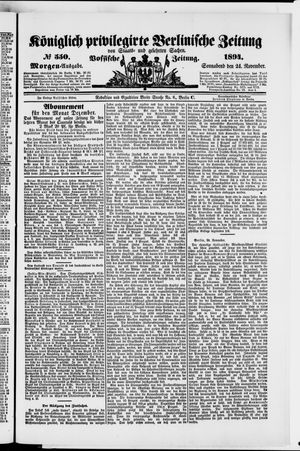 Königlich privilegirte Berlinische Zeitung von Staats- und gelehrten Sachen vom 24.11.1894