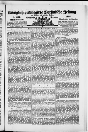 Königlich privilegirte Berlinische Zeitung von Staats- und gelehrten Sachen vom 24.11.1894