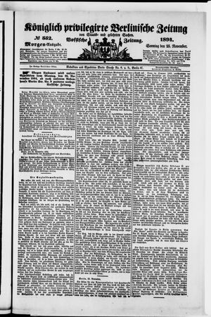 Königlich privilegirte Berlinische Zeitung von Staats- und gelehrten Sachen vom 25.11.1894