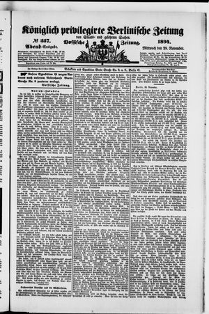 Königlich privilegirte Berlinische Zeitung von Staats- und gelehrten Sachen vom 28.11.1894