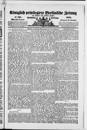 Königlich privilegirte Berlinische Zeitung von Staats- und gelehrten Sachen vom 30.11.1894