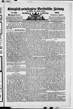 Königlich privilegirte Berlinische Zeitung von Staats- und gelehrten Sachen vom 04.12.1894