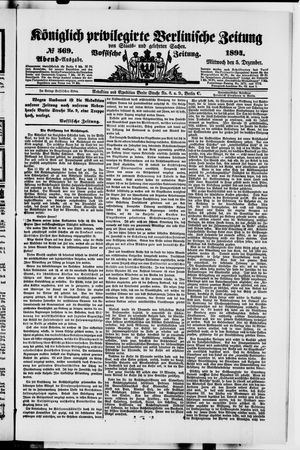 Königlich privilegirte Berlinische Zeitung von Staats- und gelehrten Sachen vom 05.12.1894