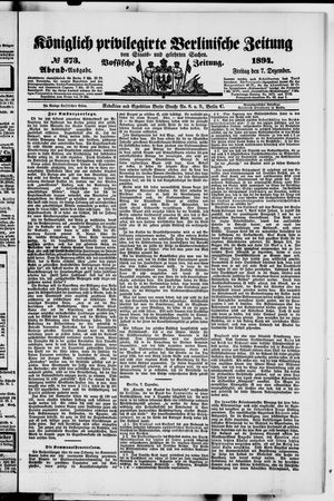 Königlich privilegirte Berlinische Zeitung von Staats- und gelehrten Sachen vom 07.12.1894