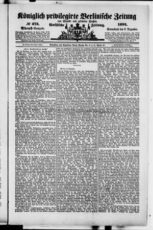 Königlich privilegirte Berlinische Zeitung von Staats- und gelehrten Sachen vom 08.12.1894