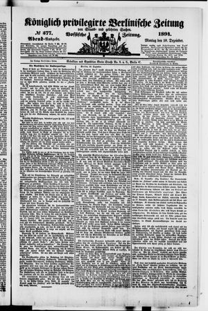 Königlich privilegirte Berlinische Zeitung von Staats- und gelehrten Sachen vom 10.12.1894