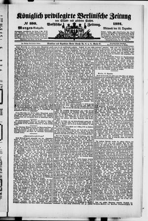 Königlich privilegirte Berlinische Zeitung von Staats- und gelehrten Sachen vom 12.12.1894