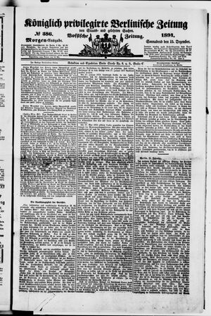 Königlich privilegirte Berlinische Zeitung von Staats- und gelehrten Sachen vom 15.12.1894
