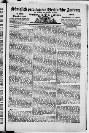 Königlich privilegirte Berlinische Zeitung von Staats- und gelehrten Sachen vom 15.12.1894