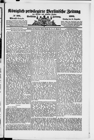Königlich privilegirte Berlinische Zeitung von Staats- und gelehrten Sachen vom 18.12.1894