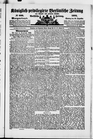 Königlich privilegirte Berlinische Zeitung von Staats- und gelehrten Sachen vom 30.12.1894