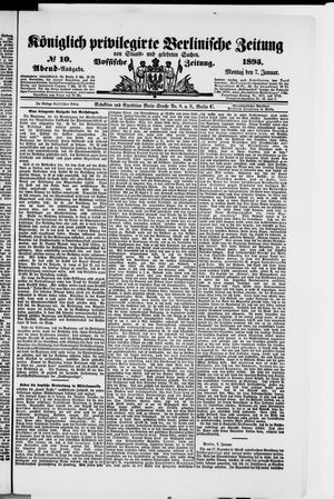 Königlich privilegirte Berlinische Zeitung von Staats- und gelehrten Sachen vom 07.01.1895