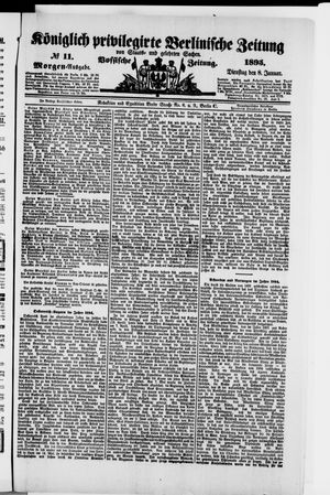 Königlich privilegirte Berlinische Zeitung von Staats- und gelehrten Sachen vom 08.01.1895