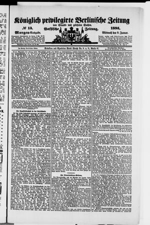 Königlich privilegirte Berlinische Zeitung von Staats- und gelehrten Sachen vom 09.01.1895