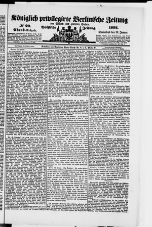 Königlich privilegirte Berlinische Zeitung von Staats- und gelehrten Sachen on Jan 12, 1895