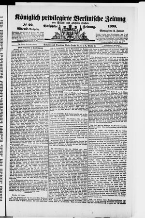 Königlich privilegirte Berlinische Zeitung von Staats- und gelehrten Sachen on Jan 14, 1895