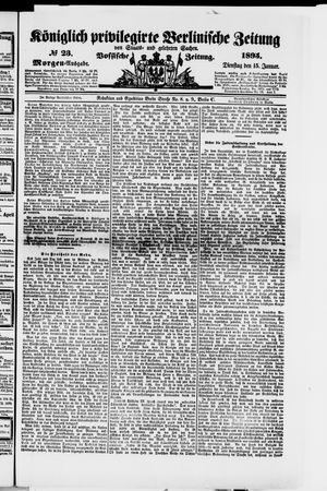 Königlich privilegirte Berlinische Zeitung von Staats- und gelehrten Sachen on Jan 15, 1895