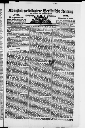 Königlich privilegirte Berlinische Zeitung von Staats- und gelehrten Sachen on Jan 16, 1895