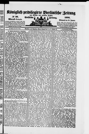 Königlich privilegirte Berlinische Zeitung von Staats- und gelehrten Sachen vom 16.01.1895