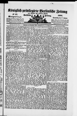 Königlich privilegirte Berlinische Zeitung von Staats- und gelehrten Sachen vom 17.01.1895