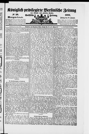 Königlich privilegirte Berlinische Zeitung von Staats- und gelehrten Sachen vom 18.01.1895