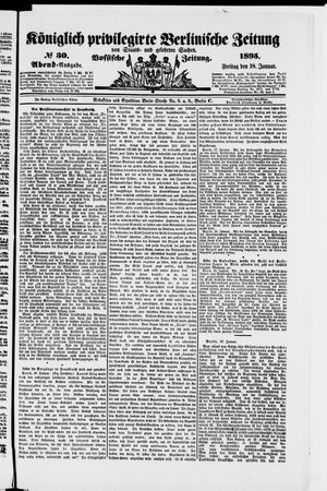Königlich privilegirte Berlinische Zeitung von Staats- und gelehrten Sachen on Jan 18, 1895