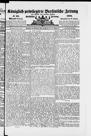 Königlich privilegirte Berlinische Zeitung von Staats- und gelehrten Sachen vom 19.01.1895