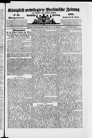 Königlich privilegirte Berlinische Zeitung von Staats- und gelehrten Sachen vom 20.01.1895