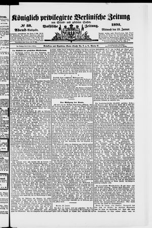 Königlich privilegirte Berlinische Zeitung von Staats- und gelehrten Sachen on Jan 23, 1895