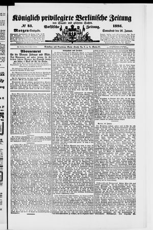 Königlich privilegirte Berlinische Zeitung von Staats- und gelehrten Sachen on Jan 26, 1895
