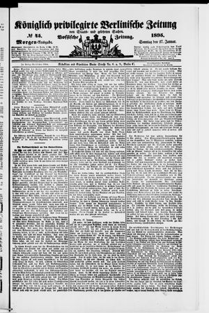 Königlich privilegirte Berlinische Zeitung von Staats- und gelehrten Sachen on Jan 27, 1895