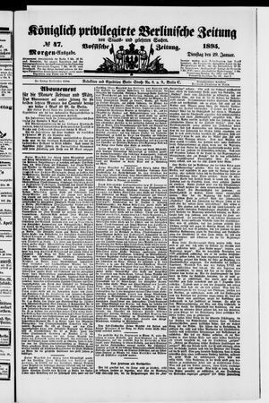 Königlich privilegirte Berlinische Zeitung von Staats- und gelehrten Sachen vom 29.01.1895