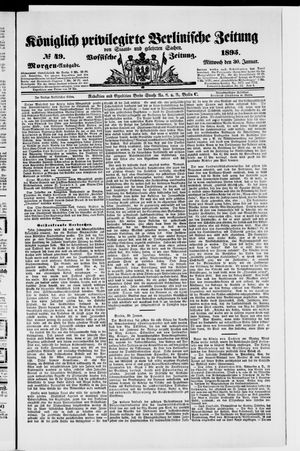 Königlich privilegirte Berlinische Zeitung von Staats- und gelehrten Sachen vom 30.01.1895