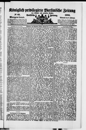 Königlich privilegirte Berlinische Zeitung von Staats- und gelehrten Sachen vom 06.02.1895