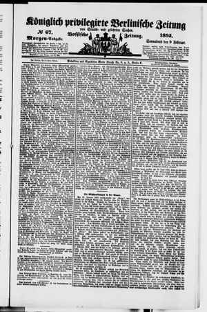 Königlich privilegirte Berlinische Zeitung von Staats- und gelehrten Sachen on Feb 9, 1895