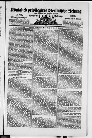 Königlich privilegirte Berlinische Zeitung von Staats- und gelehrten Sachen vom 10.02.1895