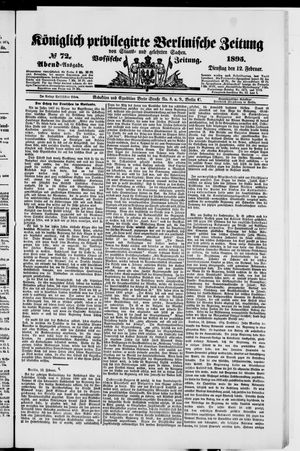 Königlich privilegirte Berlinische Zeitung von Staats- und gelehrten Sachen on Feb 12, 1895
