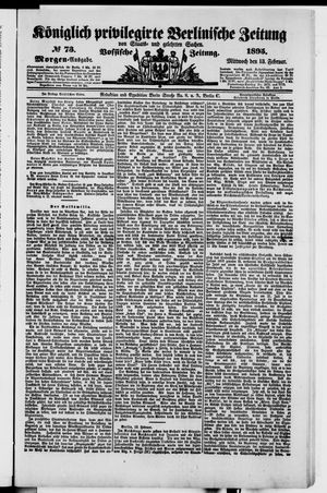 Königlich privilegirte Berlinische Zeitung von Staats- und gelehrten Sachen on Feb 13, 1895
