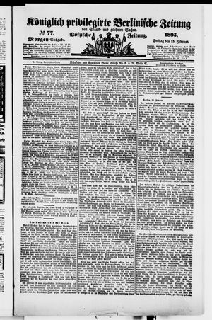 Königlich privilegirte Berlinische Zeitung von Staats- und gelehrten Sachen vom 15.02.1895