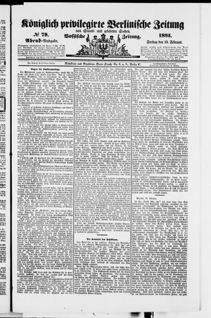Königlich privilegirte Berlinische Zeitung von Staats- und gelehrten Sachen on Feb 15, 1895