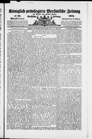Königlich privilegirte Berlinische Zeitung von Staats- und gelehrten Sachen on Feb 16, 1895