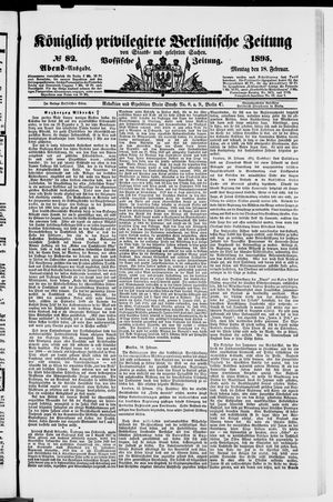 Königlich privilegirte Berlinische Zeitung von Staats- und gelehrten Sachen on Feb 18, 1895