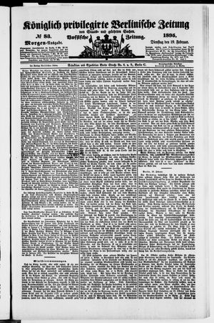 Königlich privilegirte Berlinische Zeitung von Staats- und gelehrten Sachen on Feb 19, 1895